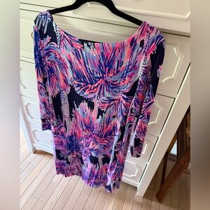 Lilly Pulitzer women's Navy Sophie "Palms up" Dress Size XL